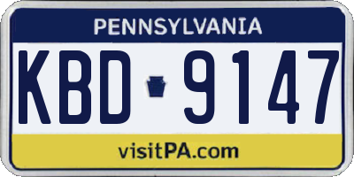PA license plate KBD9147