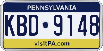 PA license plate KBD9148