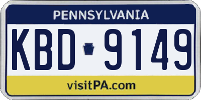 PA license plate KBD9149
