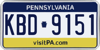 PA license plate KBD9151