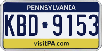 PA license plate KBD9153