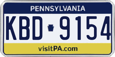 PA license plate KBD9154