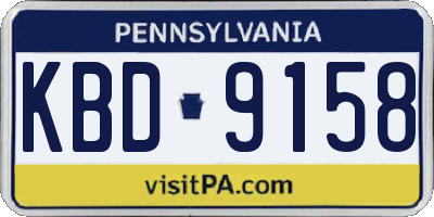 PA license plate KBD9158