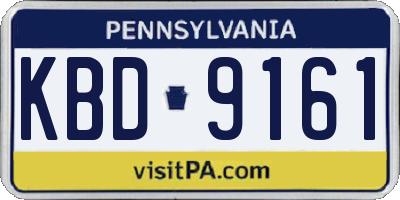PA license plate KBD9161
