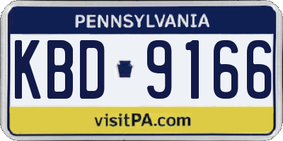 PA license plate KBD9166