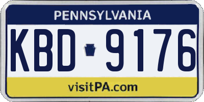 PA license plate KBD9176