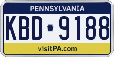 PA license plate KBD9188