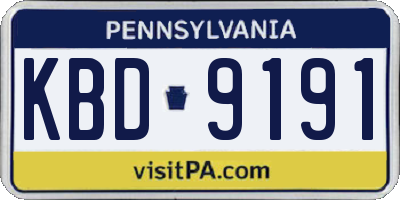 PA license plate KBD9191