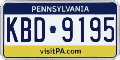 PA license plate KBD9195