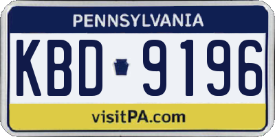 PA license plate KBD9196