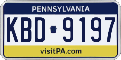 PA license plate KBD9197