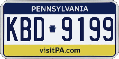 PA license plate KBD9199