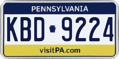 PA license plate KBD9224