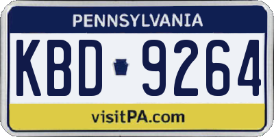 PA license plate KBD9264