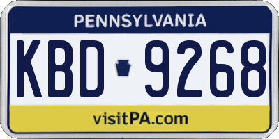 PA license plate KBD9268