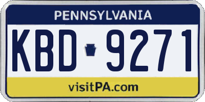 PA license plate KBD9271