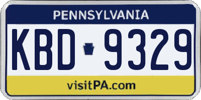PA license plate KBD9329