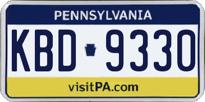 PA license plate KBD9330