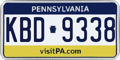 PA license plate KBD9338