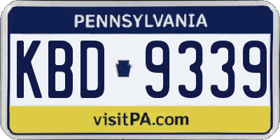 PA license plate KBD9339