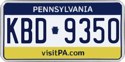 PA license plate KBD9350