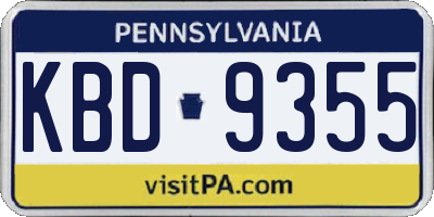 PA license plate KBD9355