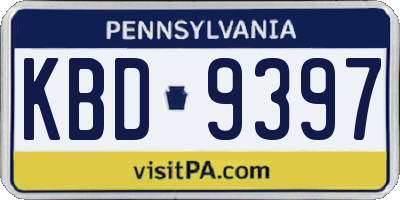 PA license plate KBD9397
