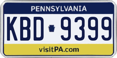 PA license plate KBD9399