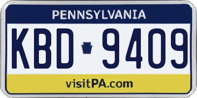 PA license plate KBD9409