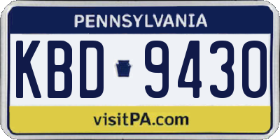 PA license plate KBD9430