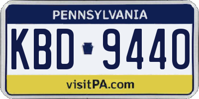 PA license plate KBD9440