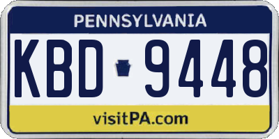 PA license plate KBD9448