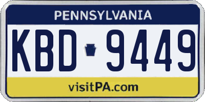 PA license plate KBD9449
