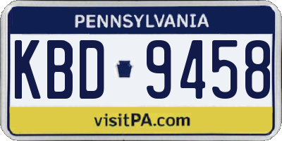 PA license plate KBD9458