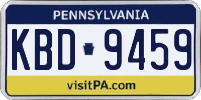 PA license plate KBD9459