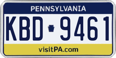 PA license plate KBD9461