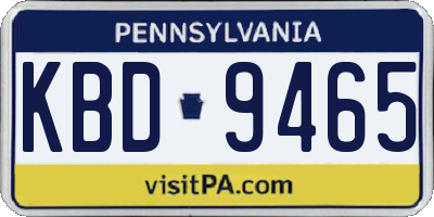 PA license plate KBD9465