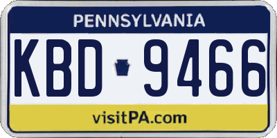PA license plate KBD9466
