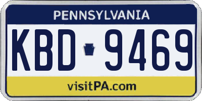 PA license plate KBD9469
