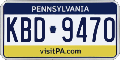 PA license plate KBD9470
