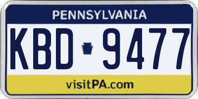 PA license plate KBD9477