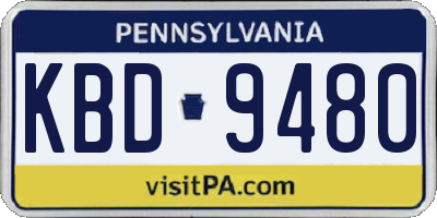 PA license plate KBD9480