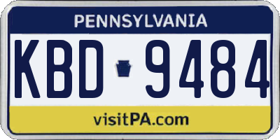 PA license plate KBD9484
