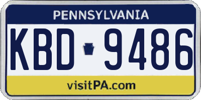 PA license plate KBD9486