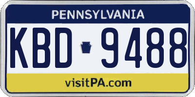 PA license plate KBD9488