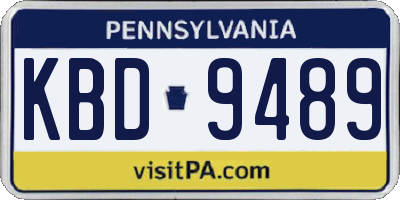 PA license plate KBD9489