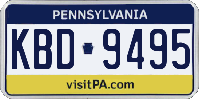 PA license plate KBD9495