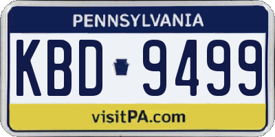 PA license plate KBD9499