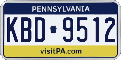 PA license plate KBD9512