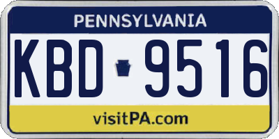 PA license plate KBD9516